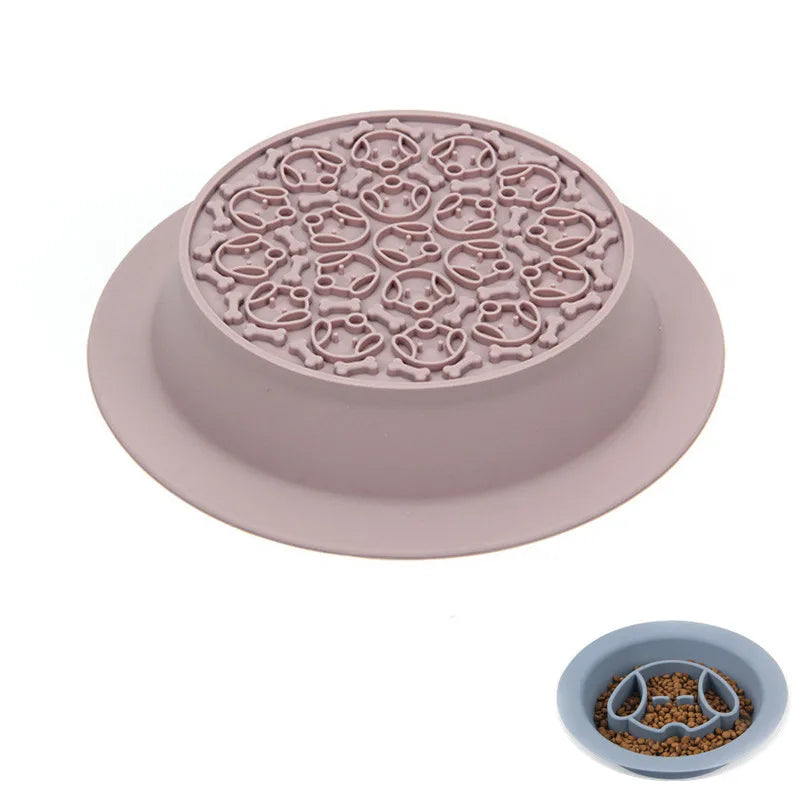 Dog-Shaped Slow Feeder And Lick Mat Duo