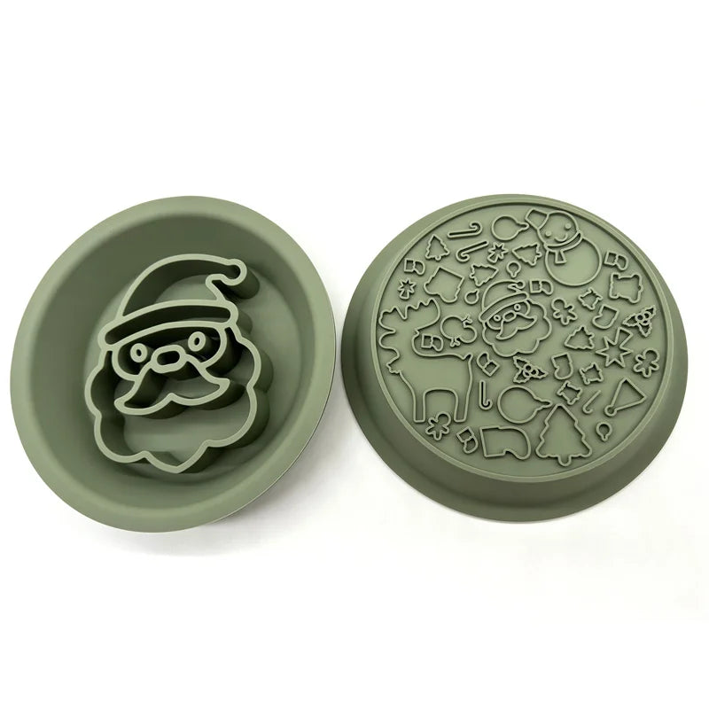 Santa Slow Feeder And Lick Mat Duo