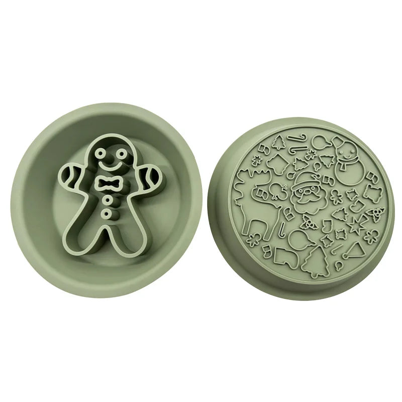 Gingerbread Slow Feeder And Lick Mat Duo