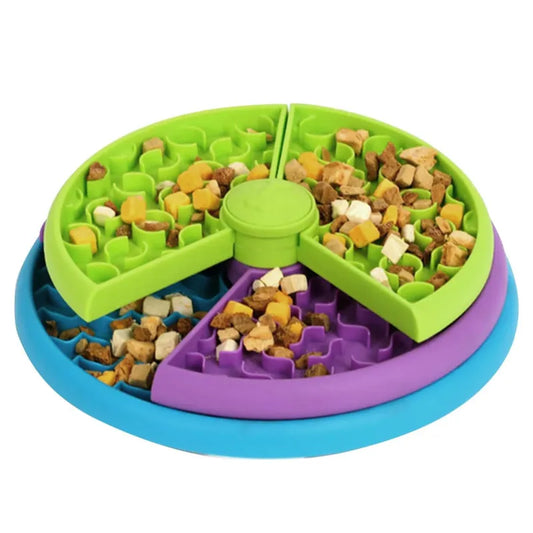 Multi-Colored Puzzle Slow Feeder Bowl
