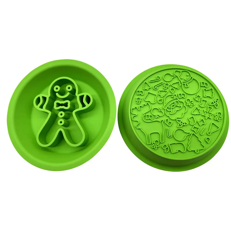 Gingerbread Slow Feeder And Lick Mat Duo