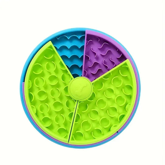 Multi-Colored Puzzle Slow Feeder Bowl