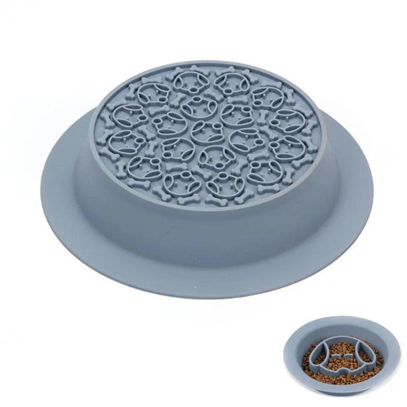 Dog-Shaped Slow Feeder And Lick Mat Duo
